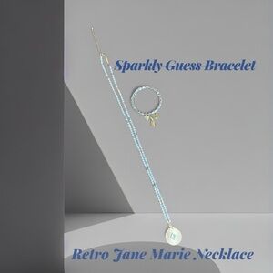 Jane Marie Necklace and Guess Light Bracelet Sparkly Retro